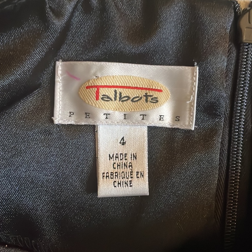 Talbots Little Black Velvet Dress Petite 4 - Picture 2 of 8